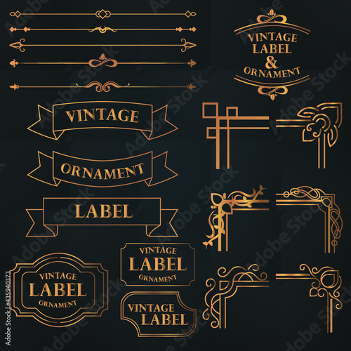 vector illustration set of  ornament decorative calligraphic frames elements  for text.
