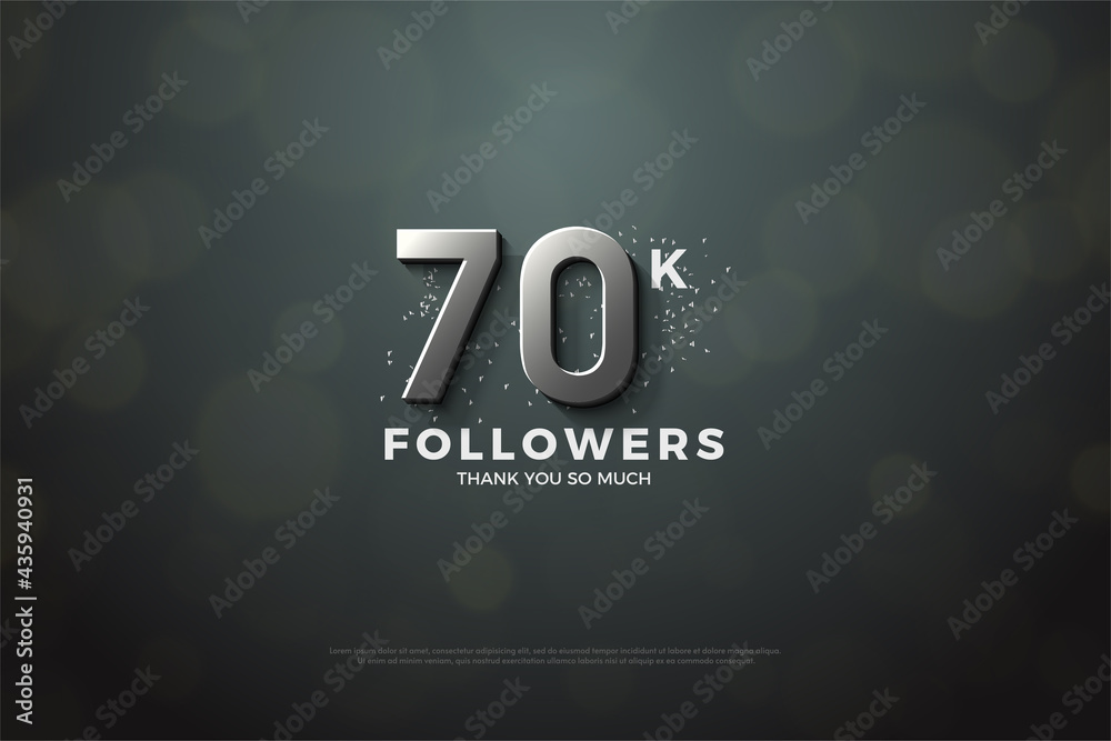 70k followers background for celebration and gratitude. Stock Vector ...