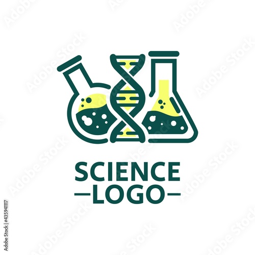 genetic research double helix nucleic acid laboratory logo concept design illustration