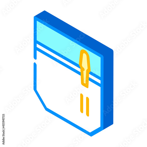 pencil and pen carrying pocket isometric icon vector. pencil and pen carrying pocket sign. isolated symbol illustration