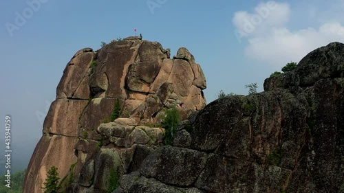 Drone flight over famous Krasnoyarsk pillars