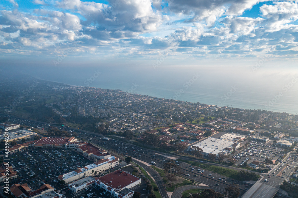 High Altitude Drone Shot of South San Clemente Coast