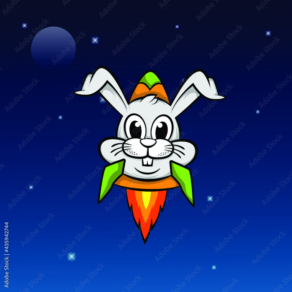 Fototapeta premium bunny rocket logo download