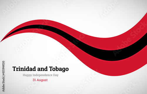 Abstract shiny wavy flag background. Happy independence day of Trinidad and Tobago with creative vector illustration