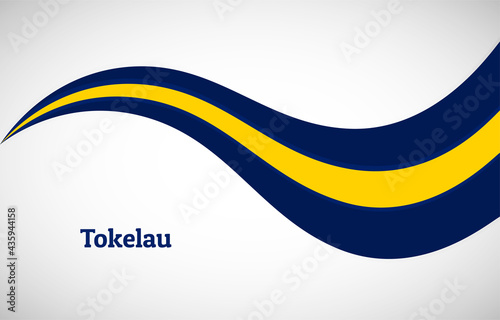 Abstract shiny Tokelau wavy flag background. Happy national day of Tokelau with creative vector illustration
