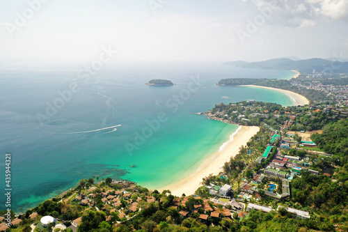 Aerial view the 3 Beaches Phuket Viewpoint popular landmark in Phuket, Thailand. © apisitwilaijit29