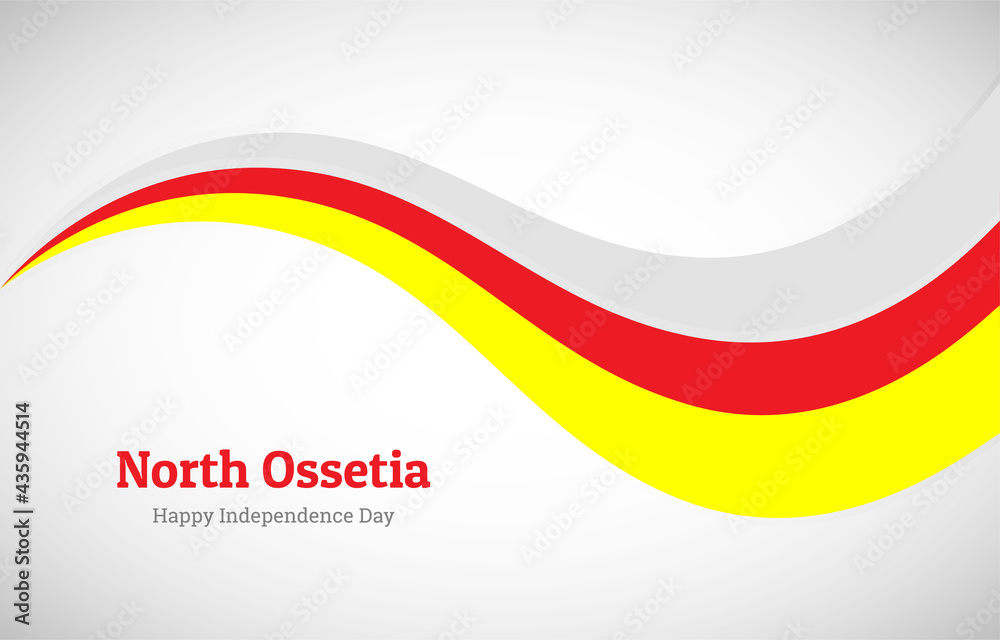 Abstract shiny North Ossetia wavy flag background. Happy independence day of North Ossetia with creative vector illustration Abstract shiny North Ossetia wavy flag background. Happy independence day of North Ossetia with creative vector illustration