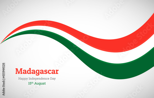 Free Download Abstract shiny Madagascar wavy flag background. Happy independence day of Madagascar with creative vector illustration - GFXLoad