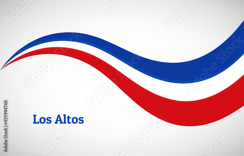 Abstract shiny Los Altos wavy flag background. Happy national day of Los Altos with creative vector illustration © Yagnik