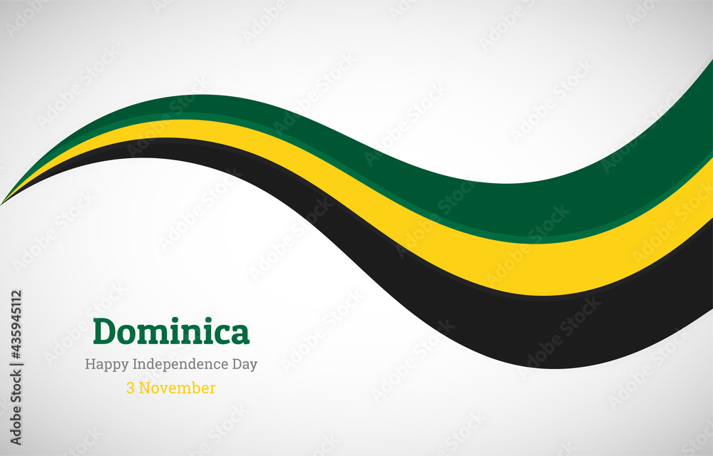 Abstract shiny Dominica wavy flag background. Happy independence day of Dominica with creative vector illustration Abstract shiny Dominica wavy flag background. Happy independence day of Dominica with creative vector illustration