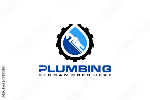 Plumbing Service Logo Template, Water Service Logo.