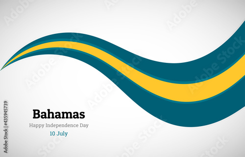 Free Download Abstract shiny Bahamas wavy flag background. Happy independence day of Bahamas with creative vector illustration - GFXLoad