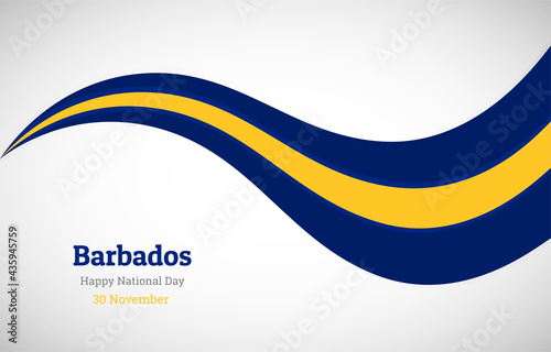 Abstract shiny Barbados wavy flag background. Happy national day of Barbados with creative vector illustration