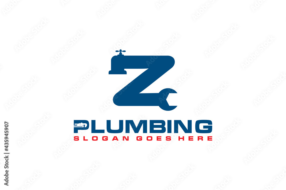 Z Initial for Plumbing Service Logo Template, Water Service Logo icon vector. Z Initial for Plumbing Service Logo Template, Water Service Logo icon vector.