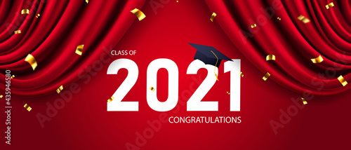congratulations graduates class of 2021, banner  vector illustration and design for poster card,
