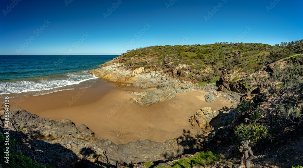 Ocean coastline as seen from wave lookout, Seventeen Seventy, Queensland, Australia