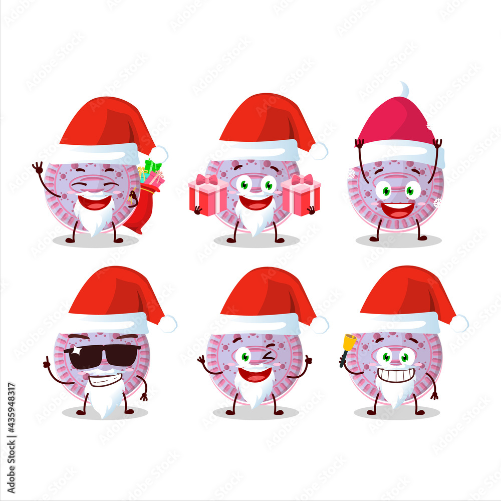 Santa Claus emoticons with strawberry biscuit cartoon character