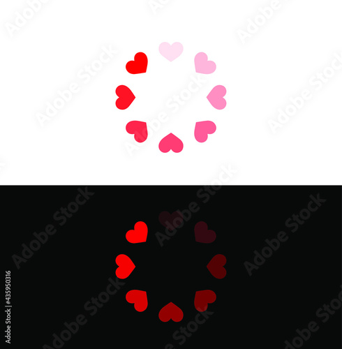 Love Heart loading icon. Red heart loading symbol.  Love loading vector.