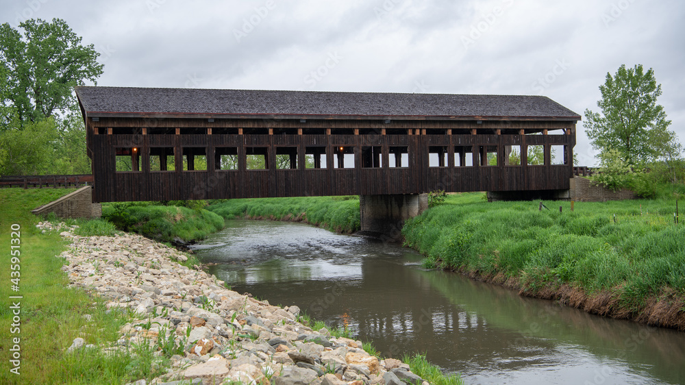 Modern covered bridge over Rock Creek on Crosby Road in Morrison, Whiteside County, Illinois Modern covered bridge over Rock Creek on Crosby Road in Morrison, Whiteside County, Illinois