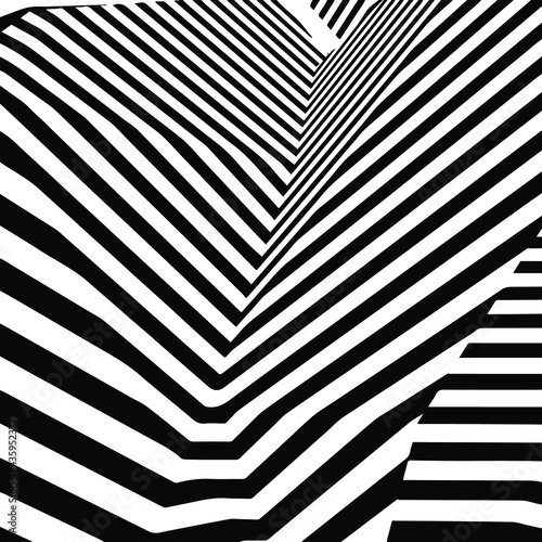 abstract background consists of black and white stripes intersecting at different angles 