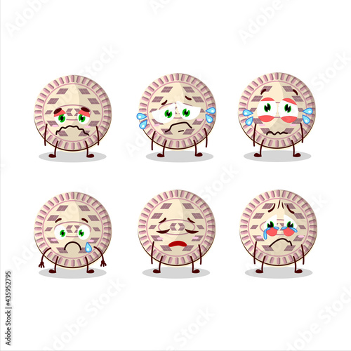Vanilla biscuit cartoon character with sad expression