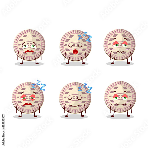 Cartoon character of vanilla biscuit with sleepy expression