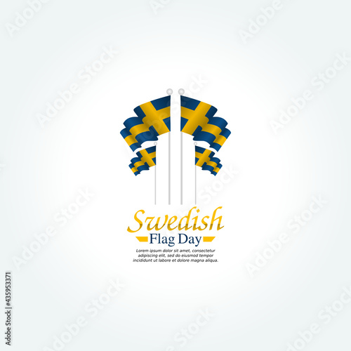 vector graphic of Swedish flag day good for Swedish flag day celebration. flat design. flyer design.flat illustration.