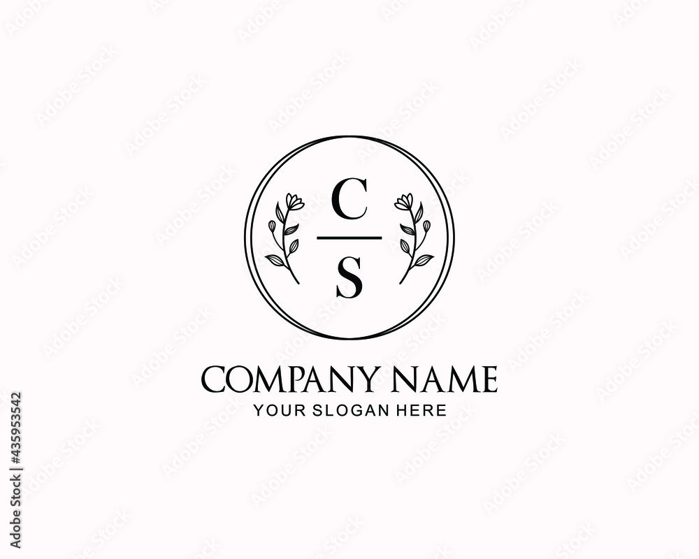 Initial CS Handwriting monogram logo Vector Stock Vector | Adobe Stock