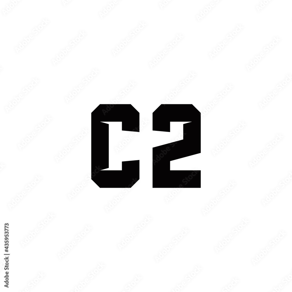 Fototapeta premium c 2 c2 initial logo design vector template