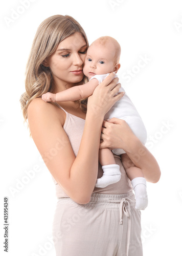 Happy mother with cute litt...