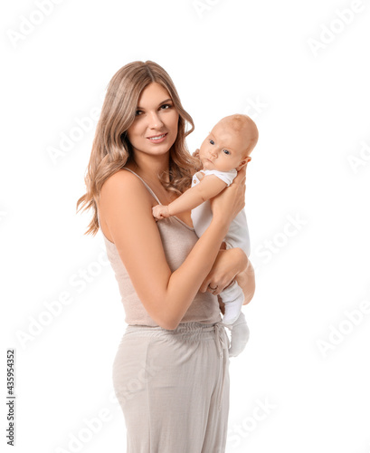 Happy mother with cute litt...