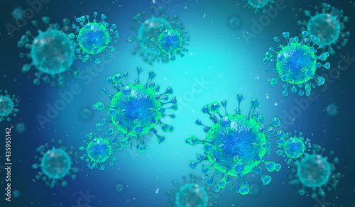 Pathogenic Covid-19 Virus disease outbreak. 3D illustration, 3D rendering