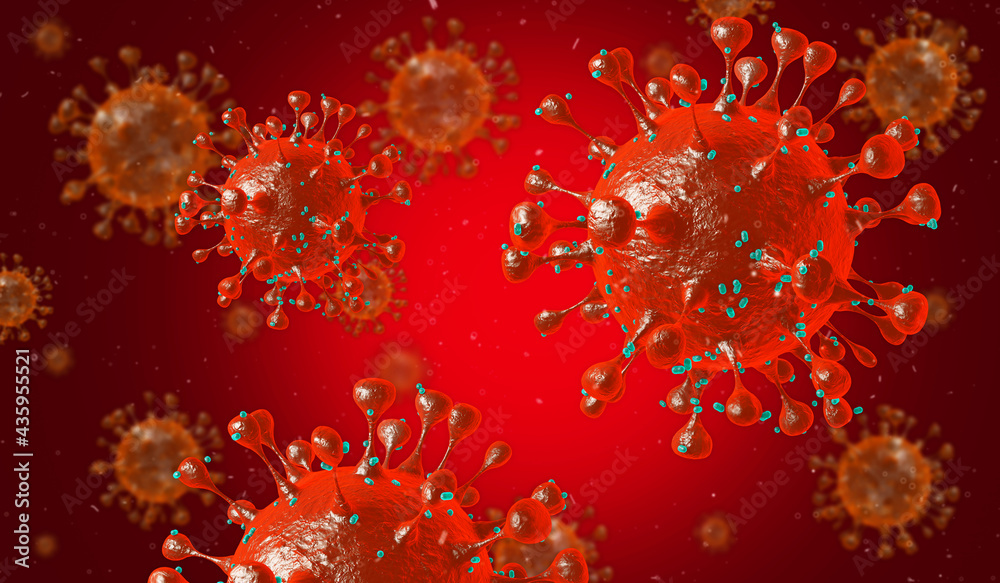 Pathogenic Covid-19 Virus disease outbreak. 3D illustration, 3D rendering Pathogenic Covid-19 Virus disease outbreak. 3D illustration, 3D rendering