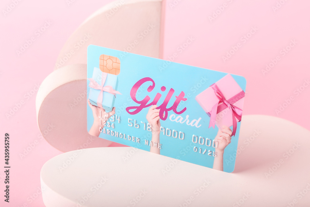 Gift card on color background
