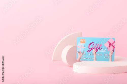 Gift card on color background