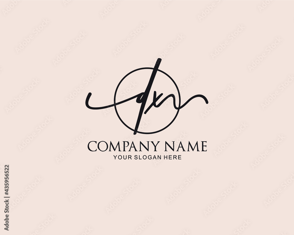 Initial DX Handwriting monogram logo Vector Stock Vector | Adobe Stock