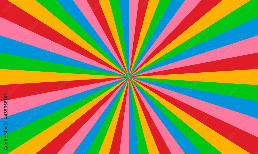 Rainbow color burst background. Rays background in retro style. Vector. Rainbow color burst background. Rays background in retro style. Vector.