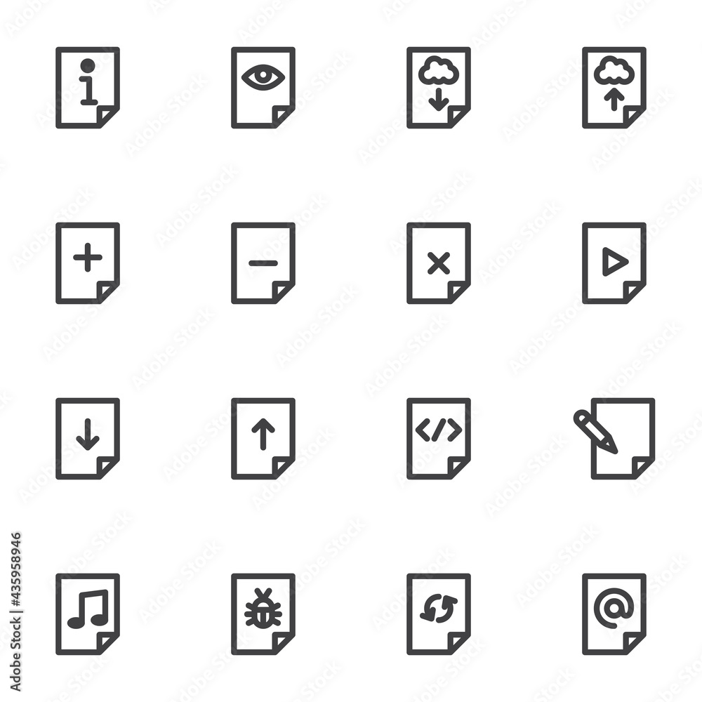 UI files line icons set