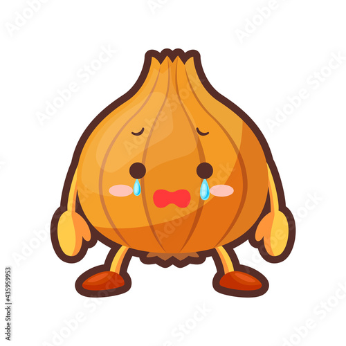 涙を流す玉ねぎのキャラクター