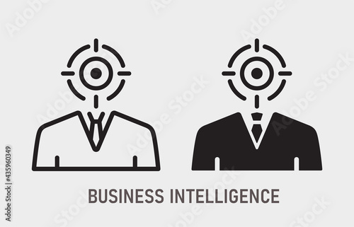 Business intelligence icon on white background. Vector illustration.