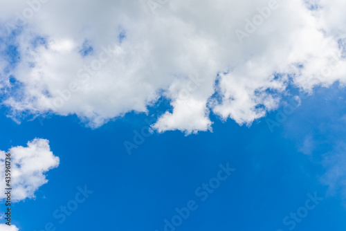 White and gray clouds in blue sky.nice day during the hot spring or summer season.copy space.