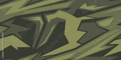 Seamless geometric pattern. Abstract camo. Racing background. Print for cars. Cover design. Vector illustration