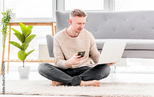 Man freelancer working at home