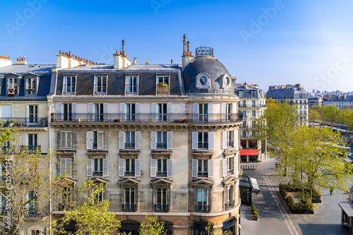 Paris, ancient buildings at Bastille, typical facades and windows 