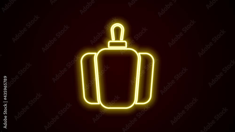 Glowing neon line Bell pepper or sweet capsicum icon isolated on black background. 4K Video motion graphic animation Glowing neon line Bell pepper or sweet capsicum icon isolated on black background. 4K Video motion graphic animation