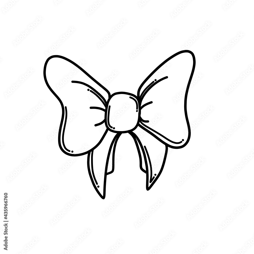 Bow Doodle vector icon. Drawing sketch illustration hand drawn cartoon line eps10 Bow Doodle vector icon. Drawing sketch illustration hand drawn cartoon line eps10