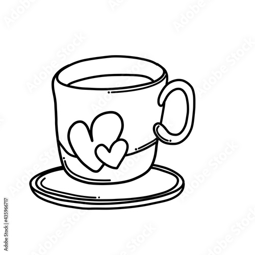 Cup of coffee Doodle vector icon. Drawing sketch illustration hand drawn cartoon line eps10