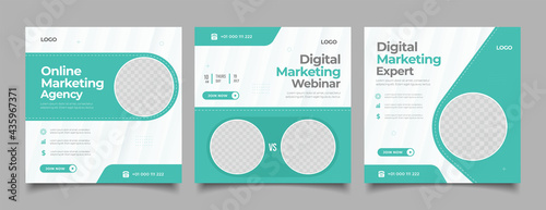 Editable Post Template Social Media Banners for Digital Marketing. 