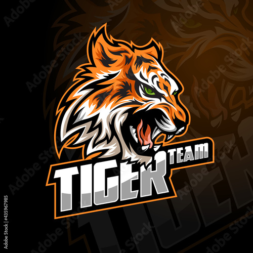 Tiger Team Vector Logo Template. Logo suitable for app, tech, team, sport, software, game companies and hardware shop. Design is minimal and easy to configure.
