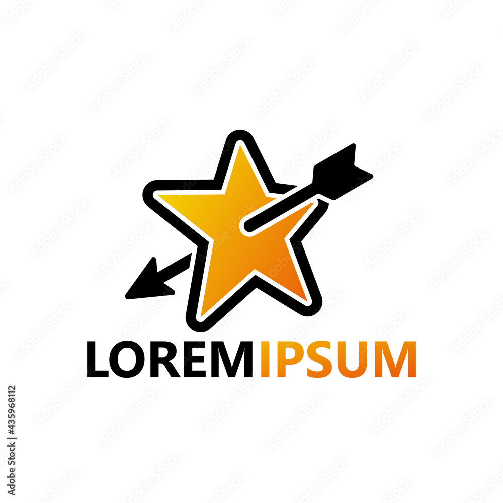 Obraz premium Arrow target star logo template design